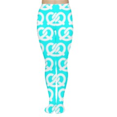 Aqua Pretzel Illustrations Pattern Tights by GardenOfOphir