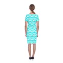 Aqua Pretzel Illustrations Pattern Classic Short Sleeve Midi Dress View2