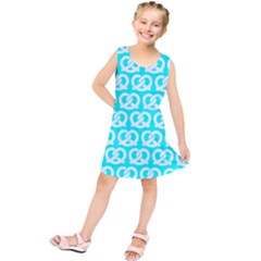 Aqua Pretzel Illustrations Pattern Kids  Tunic Dress by GardenOfOphir