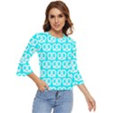 Aqua Pretzel Illustrations Pattern Bell Sleeve Top View1