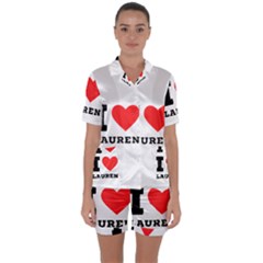 I Love Lauren Satin Short Sleeve Pajamas Set by ilovewhateva