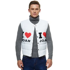 I Love Joan  Men s Short Button Up Puffer Vest	 by ilovewhateva