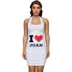 I Love Joan  Sleeveless Wide Square Neckline Ruched Bodycon Dress by ilovewhateva