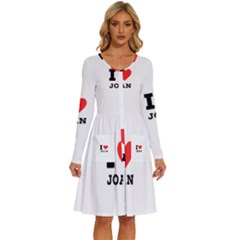 I Love Joan  Long Sleeve Dress With Pocket by ilovewhateva