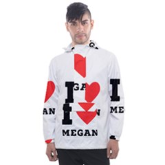 I Love Megan Men s Front Pocket Pullover Windbreaker by ilovewhateva