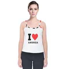 I Love Andrea Velvet Spaghetti Strap Top by ilovewhateva