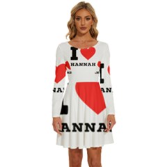 I Love Hannah Long Sleeve Wide Neck Velvet Dress by ilovewhateva
