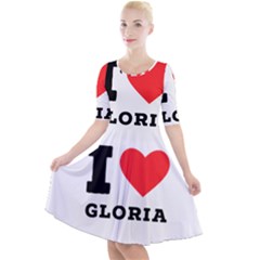 I Love Gloria  Quarter Sleeve A-line Dress