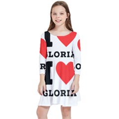 I Love Gloria  Kids  Quarter Sleeve Skater Dress by ilovewhateva