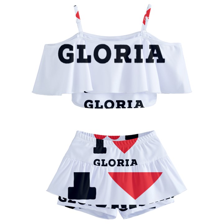 I love Gloria  Kids  Off Shoulder Skirt Bikini