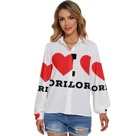 I Love Gloria  Women s Long Sleeve Button Down Shirt by ilovewhateva