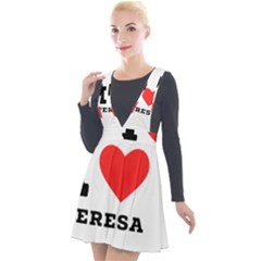 I Love Teresa Plunge Pinafore Velour Dress by ilovewhateva