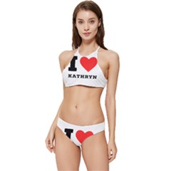 I Love Kathryn Banded Triangle Bikini Set by ilovewhateva