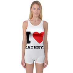 I Love Kathryn One Piece Boyleg Swimsuit by ilovewhateva