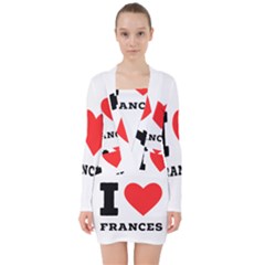 I Love Frances  V-neck Bodycon Long Sleeve Dress by ilovewhateva
