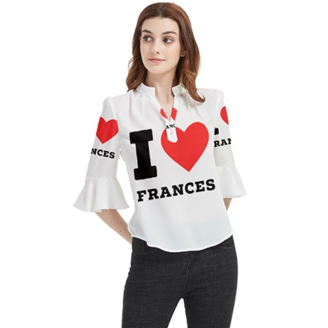 I Love Frances  Loose Horn Sleeve Chiffon Blouse by ilovewhateva