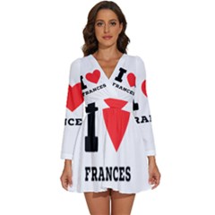 I Love Frances  Long Sleeve V-neck Chiffon Dress  by ilovewhateva