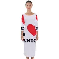 I Love Janice Quarter Sleeve Midi Bodycon Dress by ilovewhateva