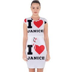 I Love Janice Capsleeve Drawstring Dress 