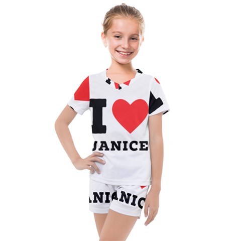 I Love Janice Kids  Mesh Tee And Shorts Set by ilovewhateva