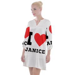 I Love Janice Open Neck Shift Dress by ilovewhateva