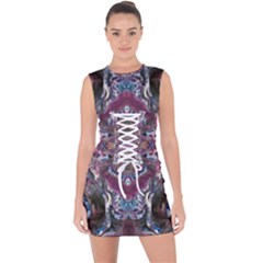 Blend Iv Lace Up Front Bodycon Dress by kaleidomarblingart