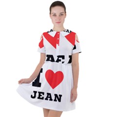 I Love Jean Short Sleeve Shoulder Cut Out Dress  by ilovewhateva