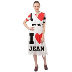 I Love Jean Keyhole Neckline Chiffon Dress by ilovewhateva