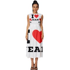 I Love Jean Sleeveless Round Neck Midi Dress by ilovewhateva