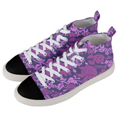 Background Pattern Flower Texture Men s Mid-top Canvas Sneakers by Semog4