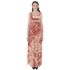 Tribal Background Pattern Texture Design Empire Waist Maxi Dress by Semog4