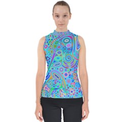 Tribal Pattern Pattern Mock Neck Shell Top