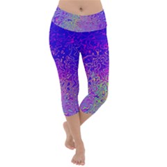 Psychedelic Retrovintage Colorful Lightweight Velour Capri Yoga Leggings by Semog4