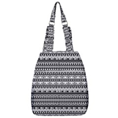 Tribal Zentangle Line Pattern Center Zip Backpack by Semog4