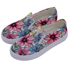 Flower Nature Floral Spring Kids  Canvas Slip Ons by Semog4