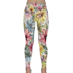 Flower Nature Floral Spring Lightweight Velour Classic Yoga Leggings by Semog4