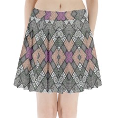 Mandala Decoration Floral Flower Pleated Mini Skirt by Semog4