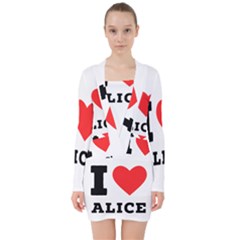 I Love Alice V-neck Bodycon Long Sleeve Dress by ilovewhateva