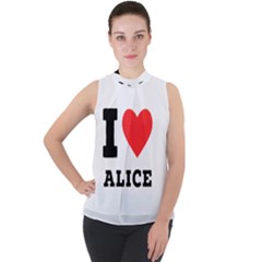 I Love Alice Mock Neck Chiffon Sleeveless Top by ilovewhateva