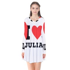 I Love Julia  Long Sleeve V-neck Flare Dress by ilovewhateva