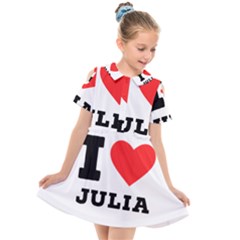 I Love Julia  Kids  Short Sleeve Shirt Dress by ilovewhateva
