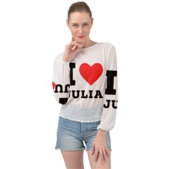 I Love Julia  Banded Bottom Chiffon Top by ilovewhateva