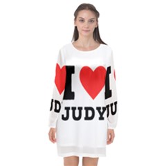 I Love Judy Long Sleeve Chiffon Shift Dress  by ilovewhateva