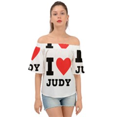 I Love Judy Off Shoulder Short Sleeve Top by ilovewhateva