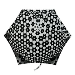 Sphere Spherical Circular Monochrome Circle Art Mini Folding Umbrellas by Jancukart
