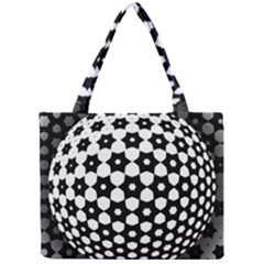 Sphere Spherical Circular Monochrome Circle Art Mini Tote Bag by Jancukart