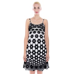 Sphere Spherical Circular Monochrome Circle Art Spaghetti Strap Velvet Dress