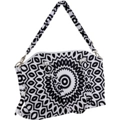 Circular Concentric Radial Symmetry Abstract Canvas Crossbody Bag