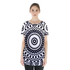 Circular Concentric Radial Symmetry Abstract Skirt Hem Sports Top by Jancukart