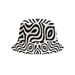 Pattern Wave Symmetry Monochrome Abstract Inside Out Bucket Hat (kids) by Jancukart